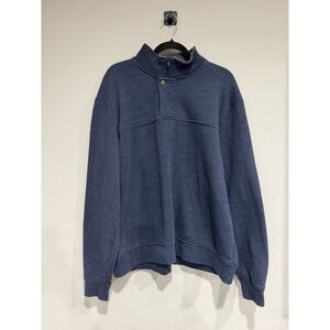 Orvis Sweatshirt Men's XL Navy Blue Pullover 1/4 Zip Sweater Outdoors Fishing